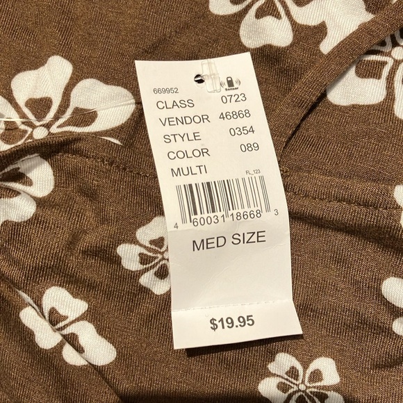 PacSun Brown and White Tie Front Crop Camisole - Picture 3 of 5